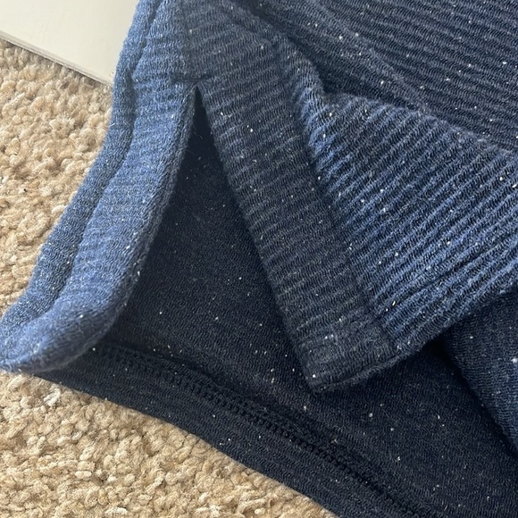 JJill V-Neck Sweater Long Sleeve Oversized Blue Ribbed sweatshirt Womens LP - Picture 6 of 9